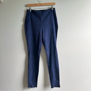 Lyssee Leggings Floral Blue Size Large Stretch Work